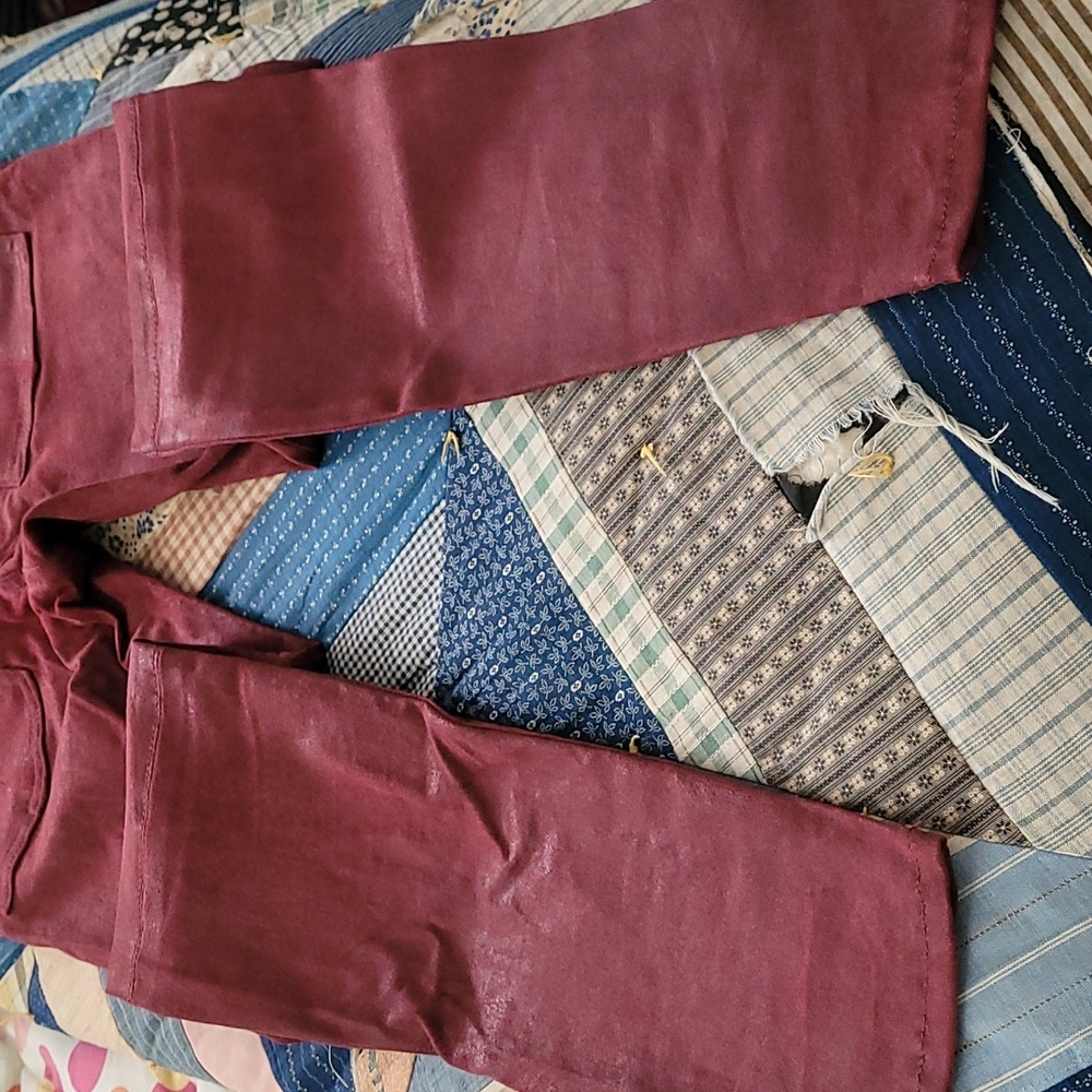 Rag & Bone 100% Lamb Leather Red Jeans - Picture 6 of 10
